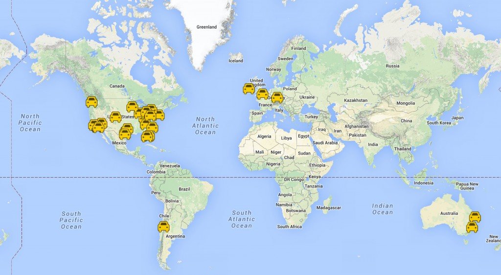 DeLorean Time Machines Across The Earth