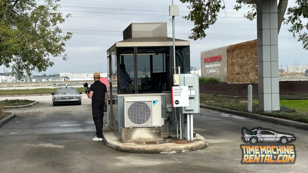 Even when traveling back in time, our DeLorean rental temporal displacement vehicle must still pass through 1985 era security gates.