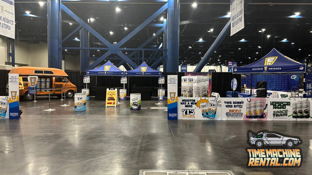 Eureka Heights Brewery’s booth set-up featuring the 1979 Dodge Tradesman “Uncle Rico Van” at the Houston, Texas based George R. Brown Convention Center.